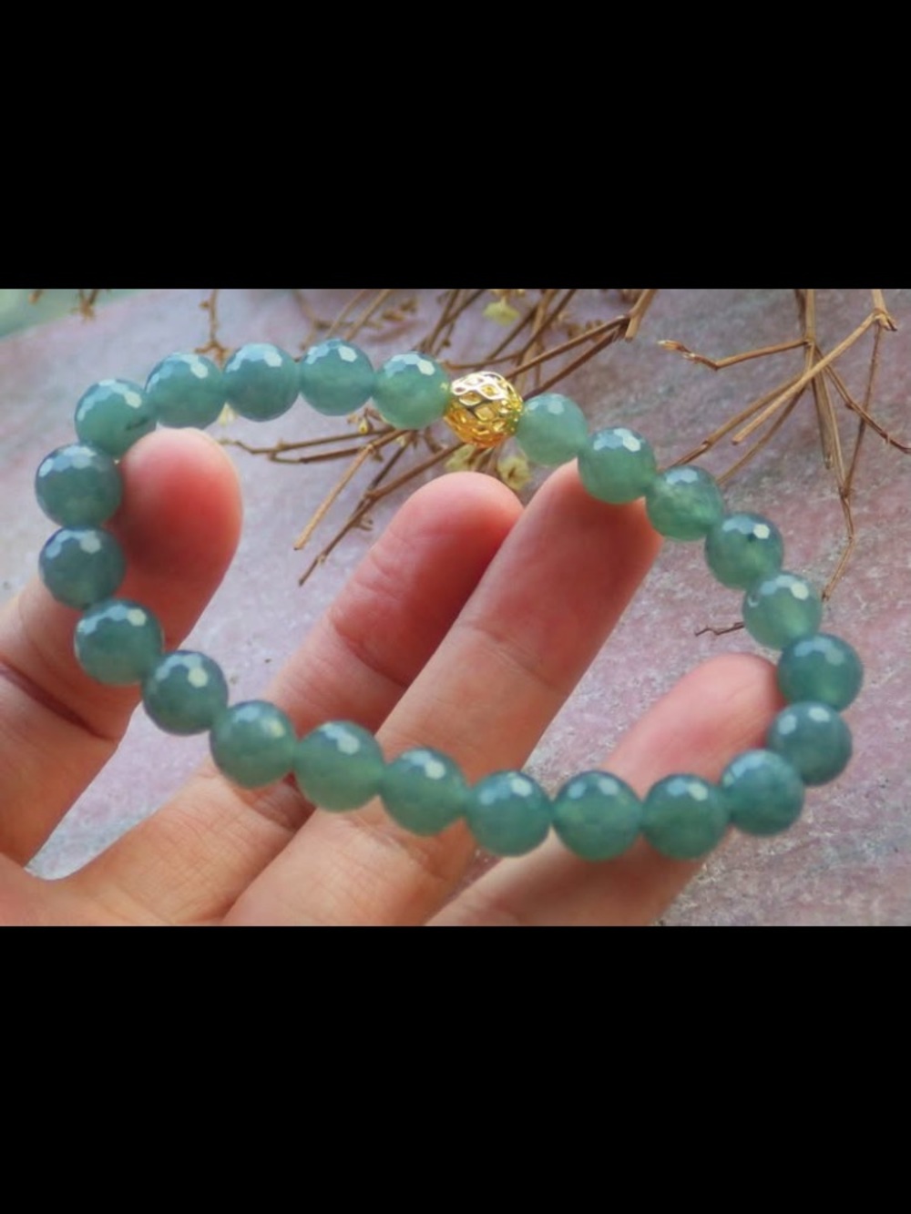 Diamond cut jadeite jade bread bracelet light green 7inches to 7.5inches